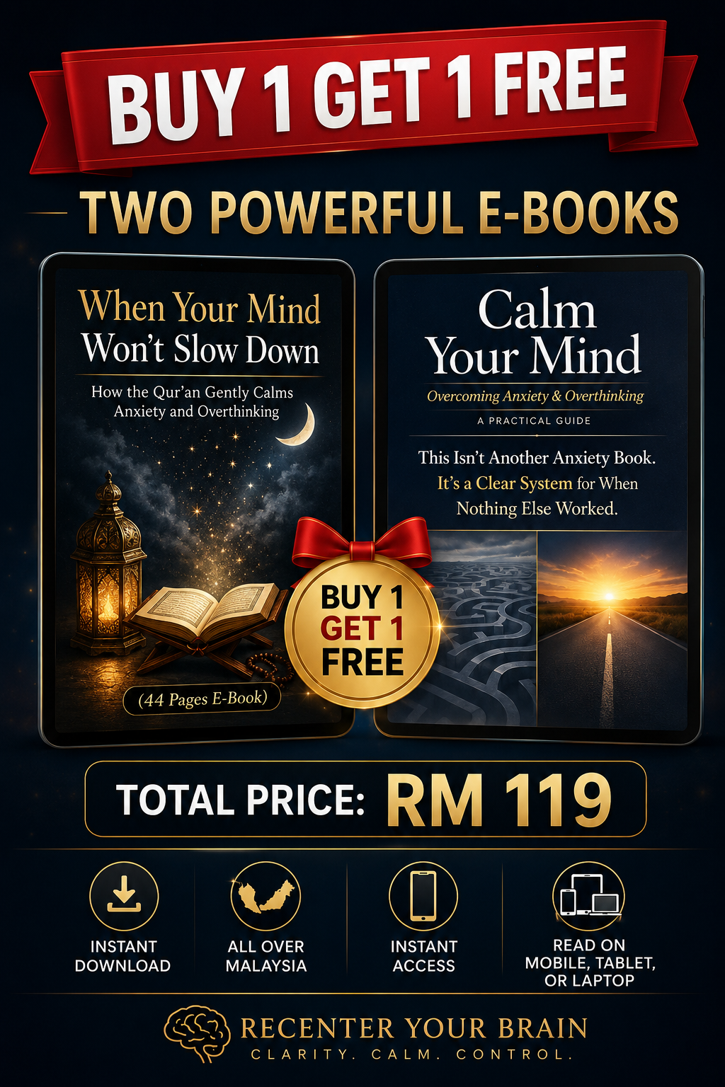 Buy 1 Get 1 FREE – Anxiety Relief E-Book Bundle